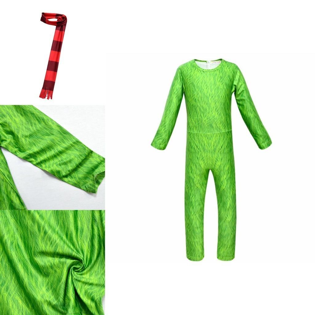 Eye-catching Grinch Cosplay Costume For Kids Perfect For Halloween Parties!