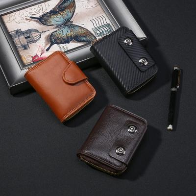 Hot-selling Carbon Fiber Pattern Double Magnetic Buckle Men's Organ Bag Large Capacity Card Bag Card Cover Change Bag