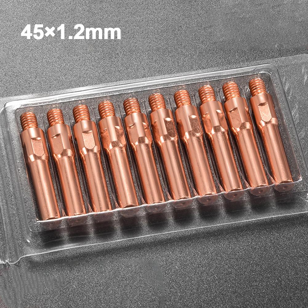 10pcs 0.8/1.0/1.2/1.4mm Conductive Tips Replacement Parts For Welding Machine Accessories Smooth Wire Feeding