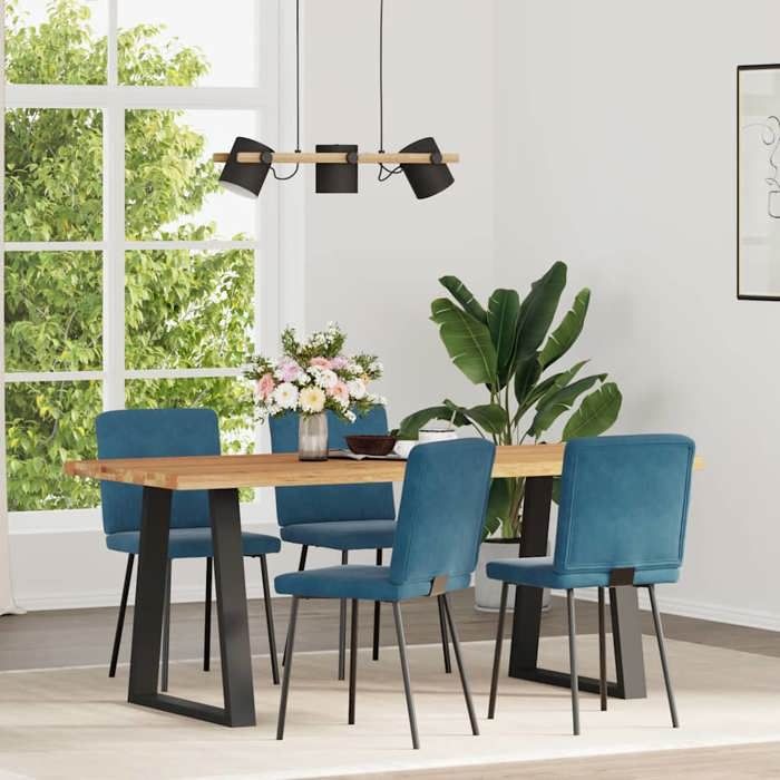 VidaXL Dining Chairs Set of 4 Blue Velvet 3315296