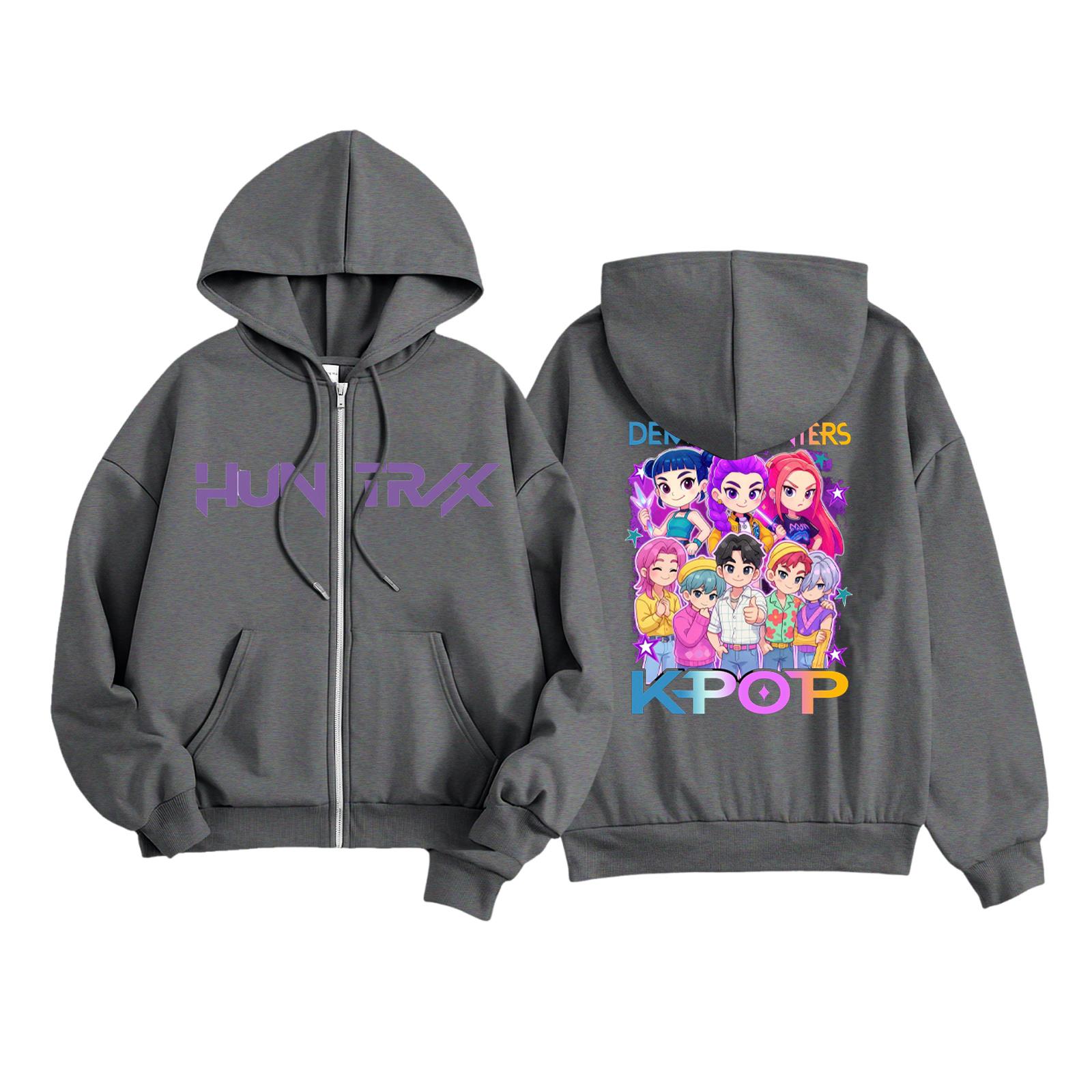 

Детская мода Женская легкая толстовка с длинным рукавом на молнии Толстовка с принтом и карманами 130