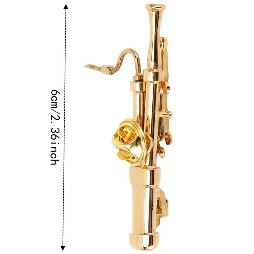 2pcs Red Velvet Lined Case Mini Basson Replica Metal Metal Basson Model Music Lovers Decoration