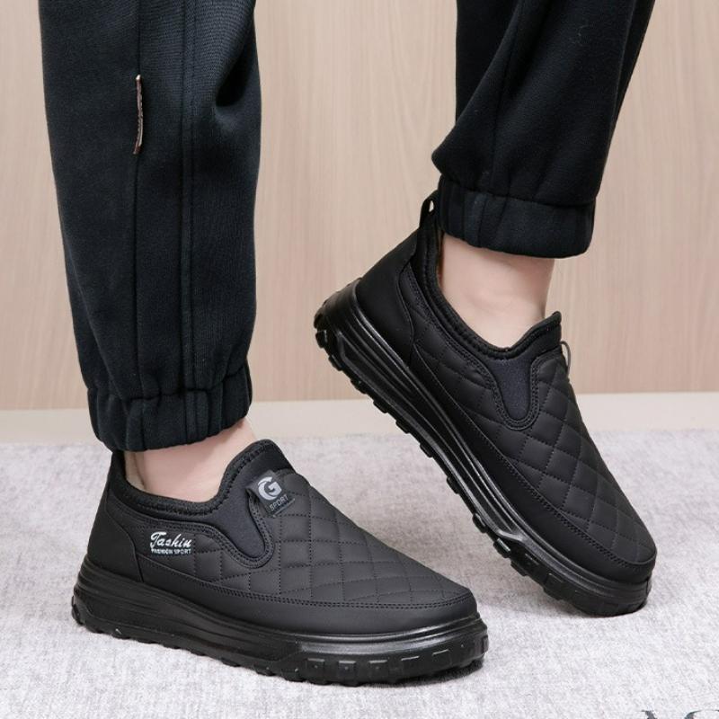 Winter Herren Stiefel Warme Schneestiefel Bequeme Slip-on Baumwollschuhe Rutschfest Plüsch Damen Schuhe Wasserdicht Weiche Sohle Knöchelhohe Stiefel