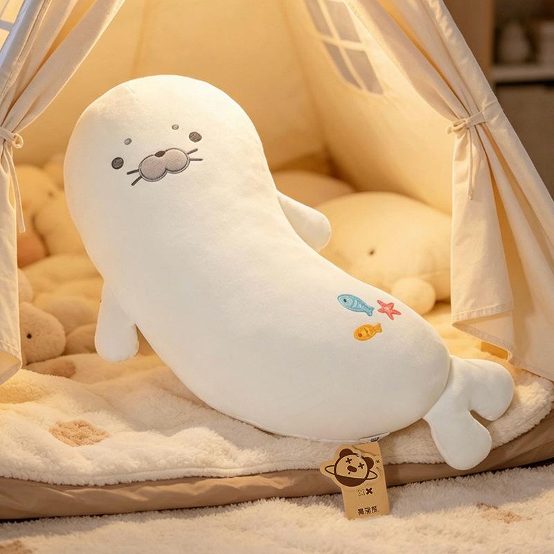 Cute Dolphin Plush Pillow Long Body Pillow for Sleeping Leg Hug Stuffed Animal Doll Bedroom Decoration Birthday Gift 60cm