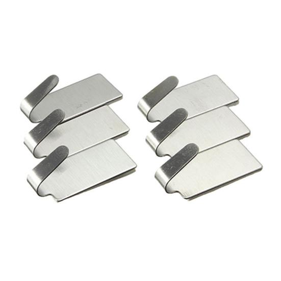 6Pcs/Lot Self Adhesive Stainless Steel Wall Glass Stick Hooks Hangers Holders