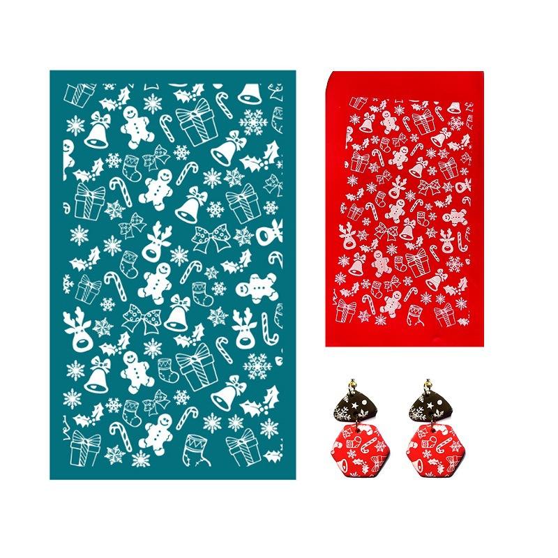 23 Styles Self-Adhesive Silk Screen Stencils for Polymer Clay Palm Leaves Reusable Mesh Transfer Printing Earring Jewelry Making