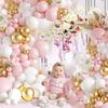 Pastel Pink Balloons Garland Pink White Gold Ballon Arch Kit Home Birthday Party Baby Shower Wedding Decoration Photo Background