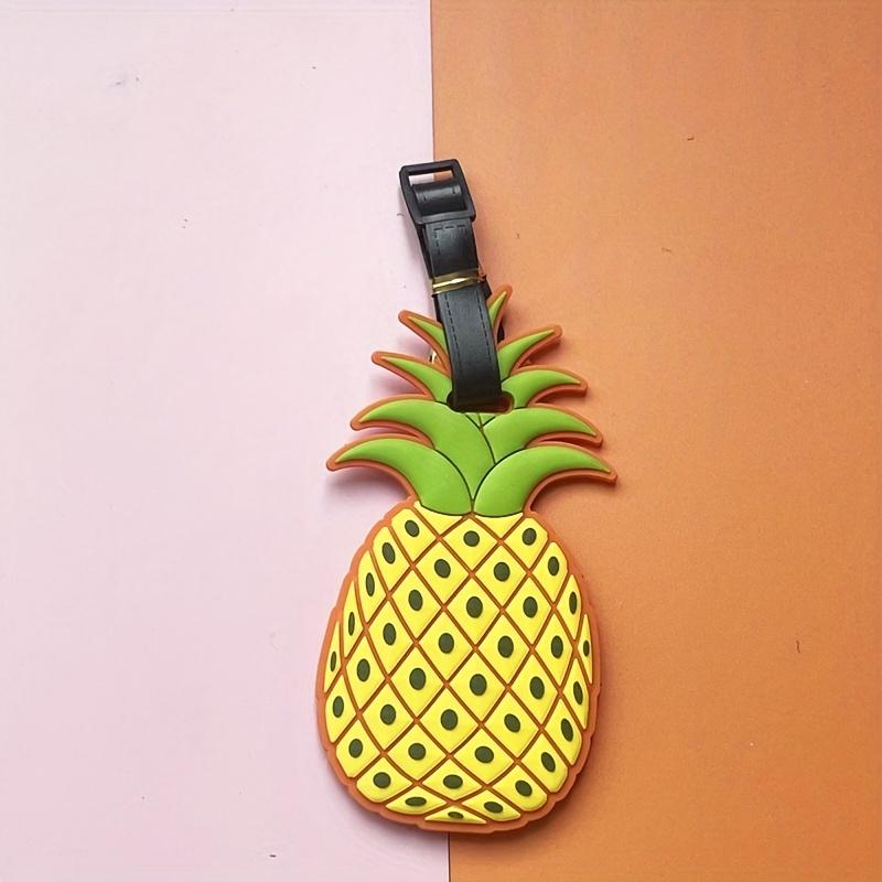 4 Stück Obst-Gepäckanhänger, Anti-Verlust-Anhänger, Reise-Bordkarte, PVC-Gepäckanhänger, Versandanhänger aus weichem Kunststoff