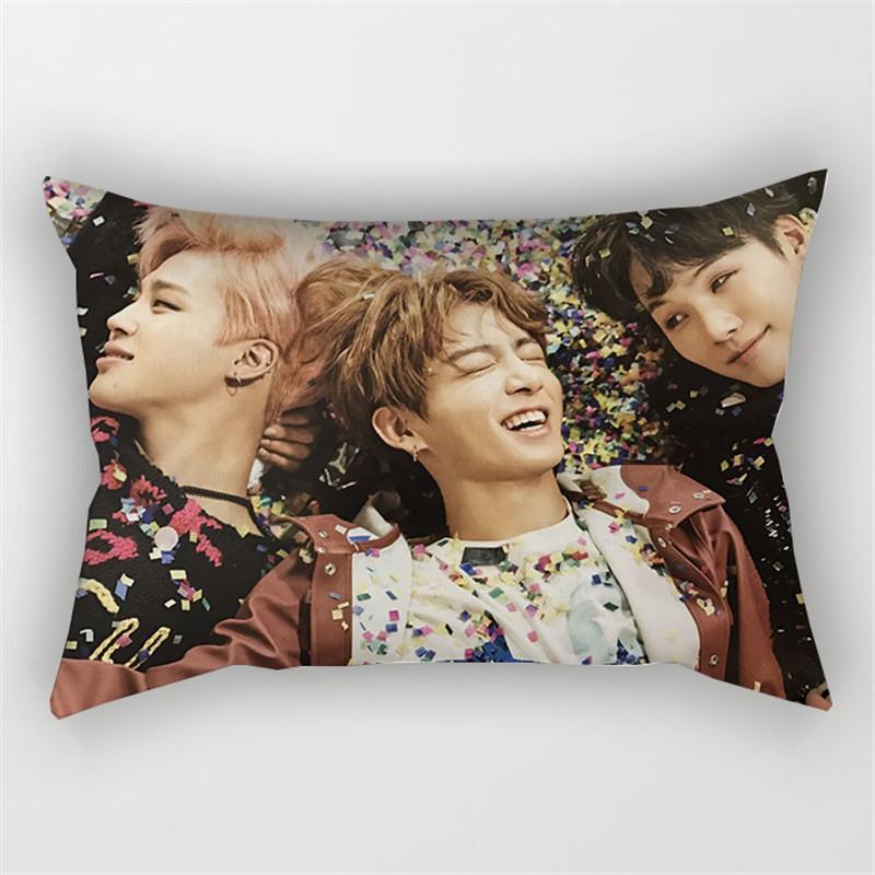 Bangtan Boys Kpop Bts Print Pillowcase Cover Bed Seat Square Pillow Home Cover