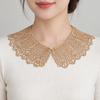 Mini Pearl Button Detachable Lace Collar Hollow Design Peter Pan Collar  Sweater Blouse Shirts