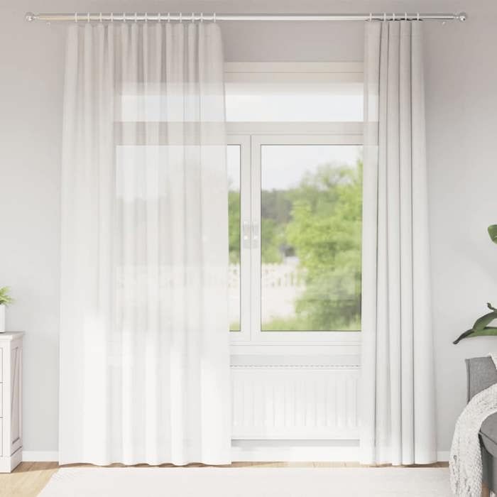 VidaXL Voile Curtains with Loops 2 Pcs White 140x225 Cm, Net Curtain, Sheer Curtain, Window Voile, 4102333