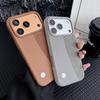 Leather Texture and Plain Leather Splicing Lens Heightening Protective Case for iPhone17 Pro Max 17 Pro 17 Air 16 15 14 13 Cover