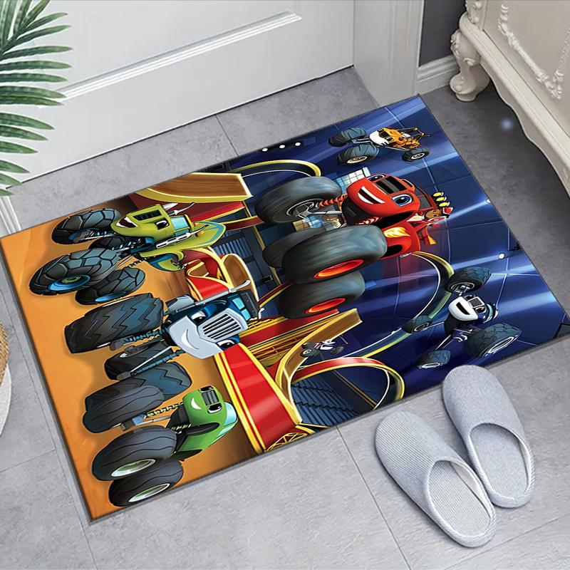 1pc Blaze and the Monster Machines Design Area Rug - Non-Slip, Soft & Cozy Floor Mat for Living Room, Bedroom, Office - Indoor/Outdoor Decorative Carp