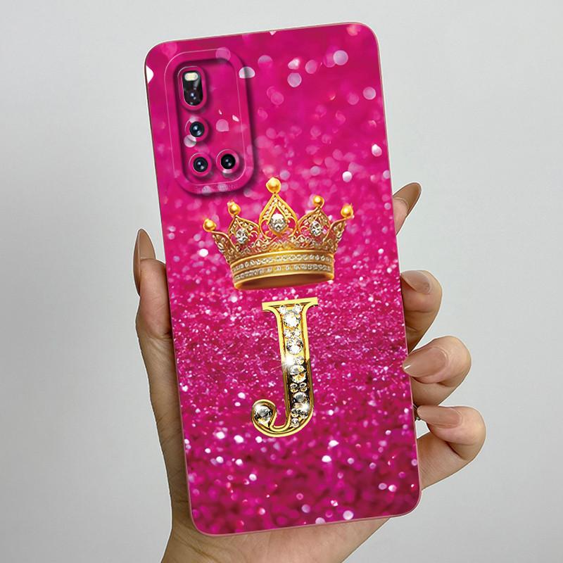 For Vivo V19 1933 Case Luxury Crown Letters Couple Liquid Silicone Soft Phone Cases For Vivo V 19 Camera Protection Back Cover