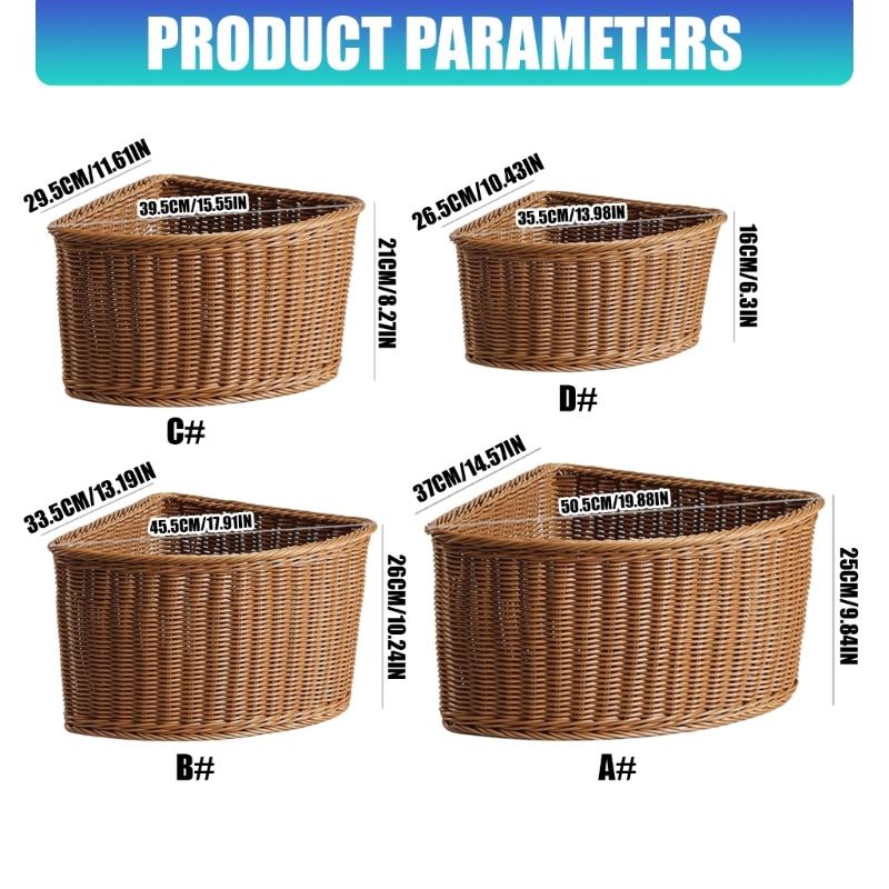 Tragbarer Eckkorb aus Kunststoff Belüftetes Regal Organizer Aufbewahrungsbox Ideal für Handtücher Kleidung und Haushaltsgegenstände