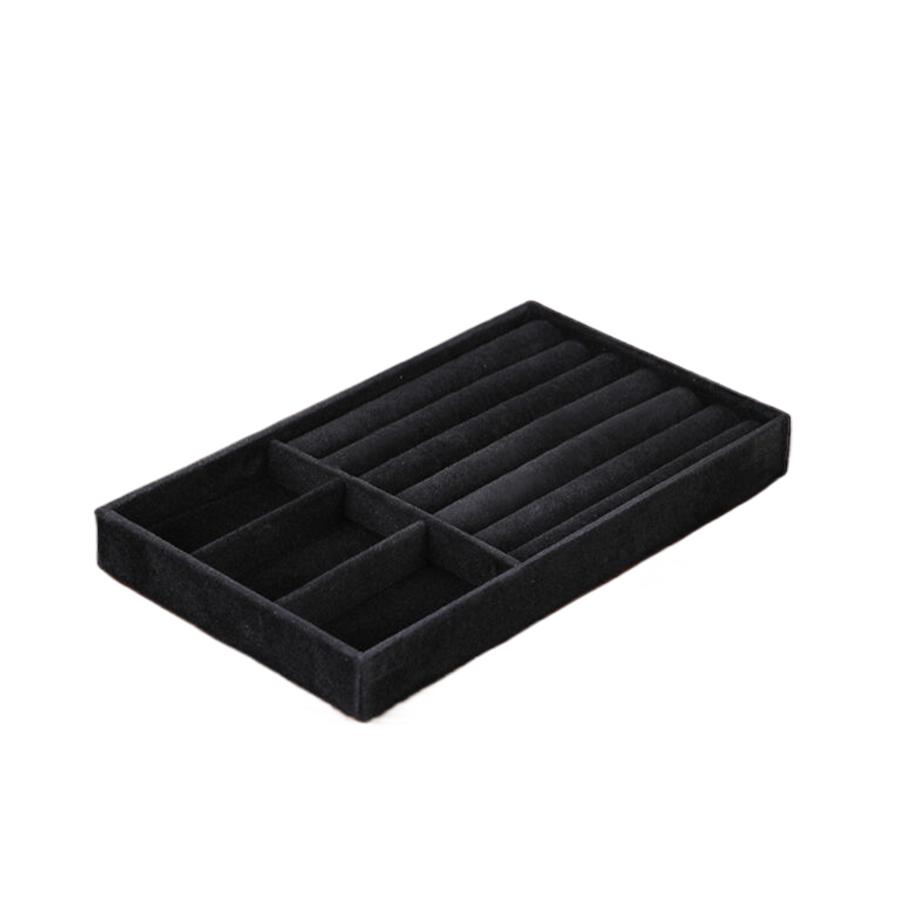 1Pc, Flocking Jewelry Box Jewelry Tray, Color: Black, Bag