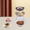 3-Tier Ceramic Fruit Snack Serving Bowl Set, Modern Tiered Fruit Display Stand with Acrylic Base, Iron Frame for Kitchen, Party