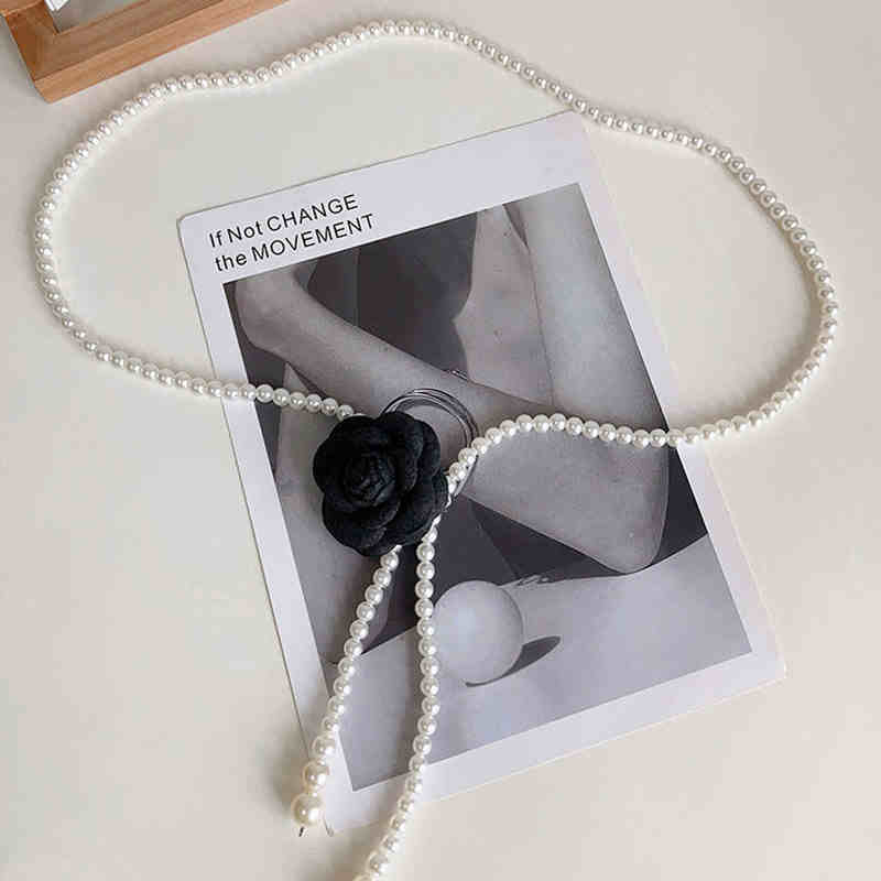 

1 шт. жемчужный пояс на талию женский новый стиль камелия декоративный универсальный пояс на талию подходящий к платью пальто куртка модный элегантный пояс