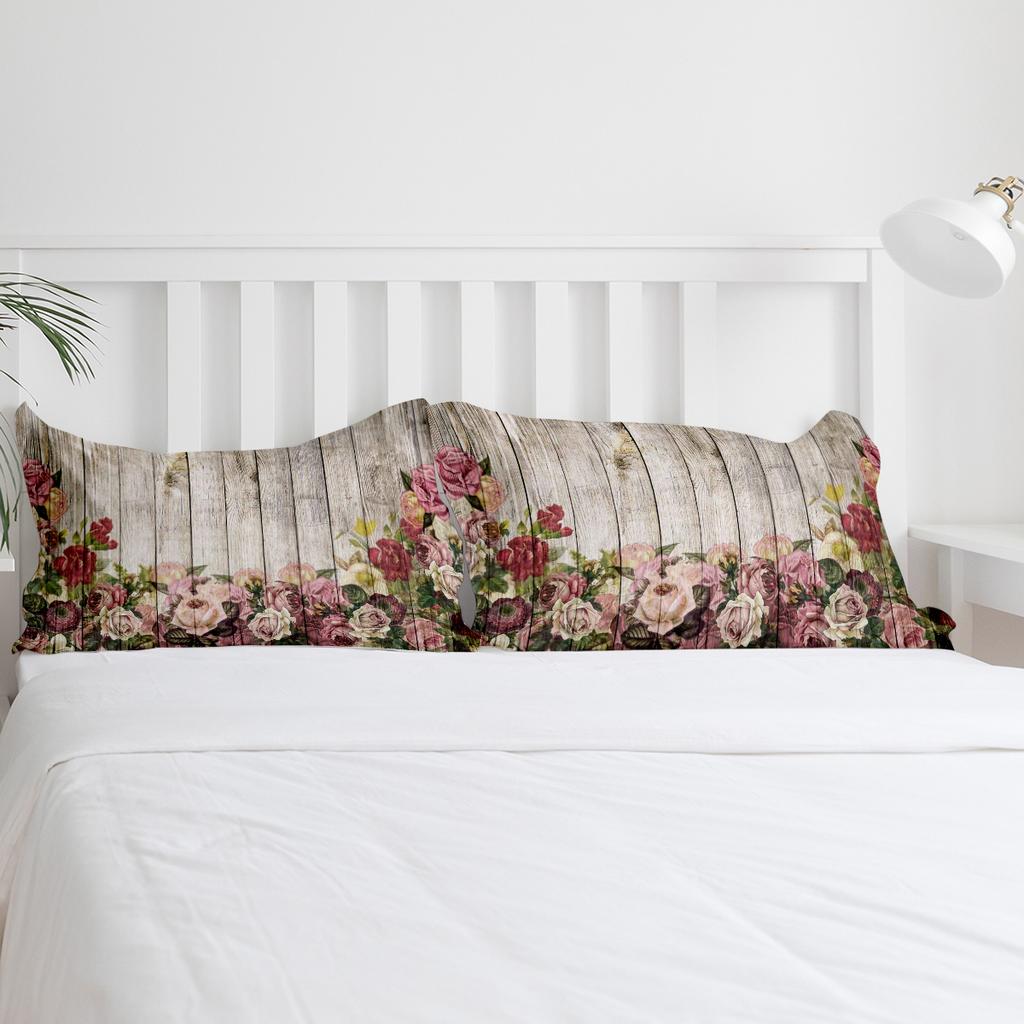 Wood Grain Flower Retro Duvet Cover With Pillow Case Custom Comforter 3pcs Bedding Set Quilt Cover Double Bed Home Textile