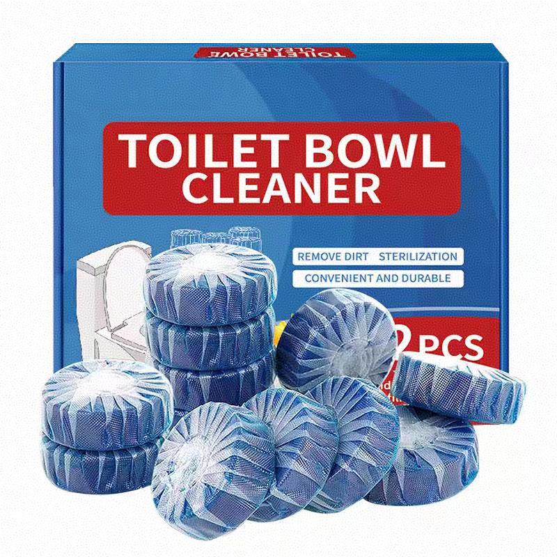 

12PCS Blue Automatic Toilet Cleaning Blocks Fresh Fragrance Scale Removal No Scrubbing Required Bathroom Care Products 12pcs
