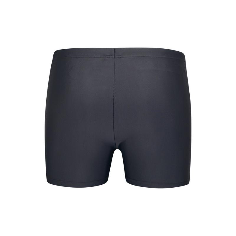 Li-Ning Swimming Series Letter Print Mid-Rise Stretch Boxer Swim Trunks Men Swimwear Black ASLT097-1