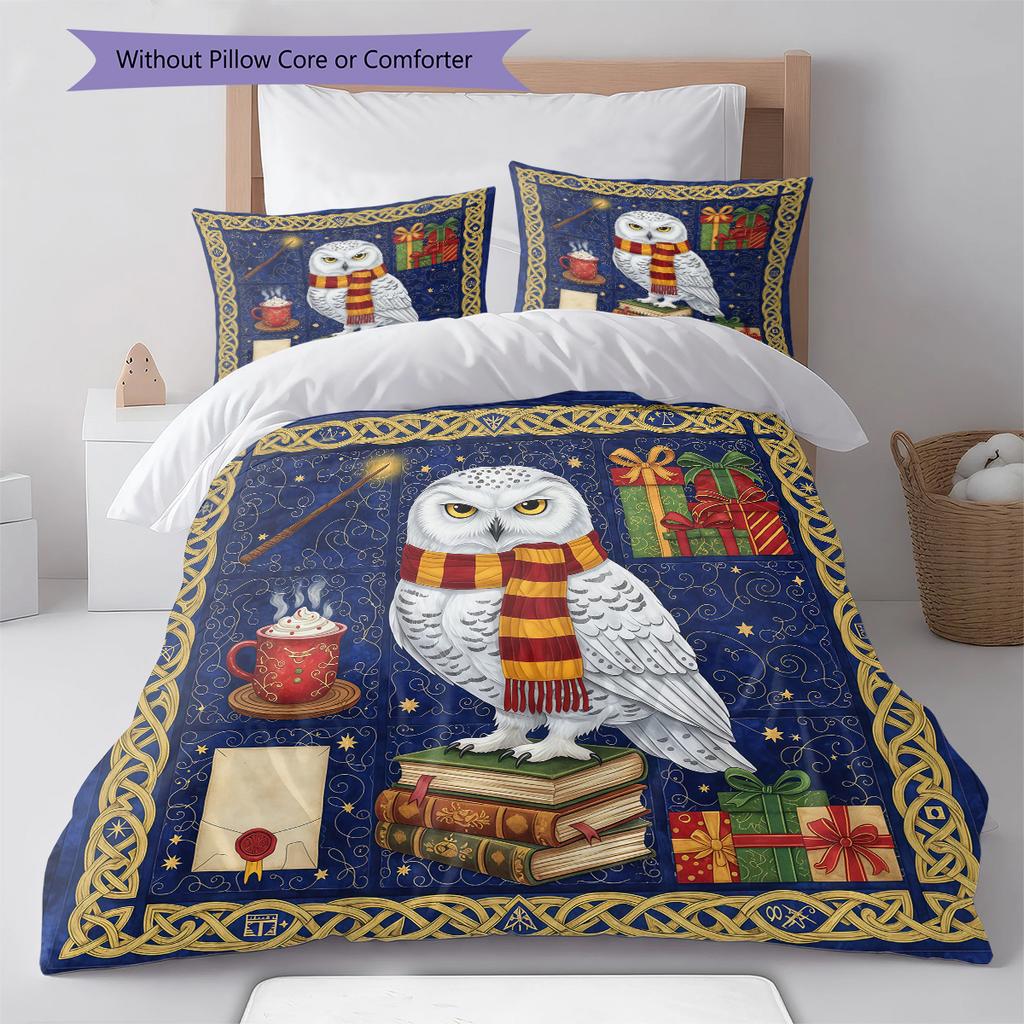 Cartoon-Muster Bettwäsche Steppbett-Set Bettbezug Kissenbezug Heimdekoration Geburtstagsgeschenk (1 Bettbezug + 2 Kissenbezüge, ohne Füllung)