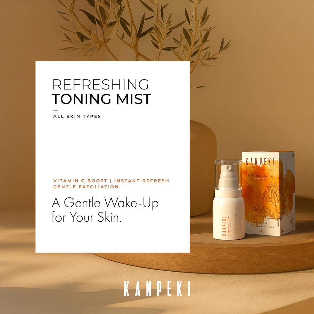 Kanpeki Skin Mist Tonic|Facial Mist|Reduces Sensitivity&Discoloration,Provides Hydration,Counteracts Sign Of Ageing|Contains Aloe Vera,Honey&Mesua