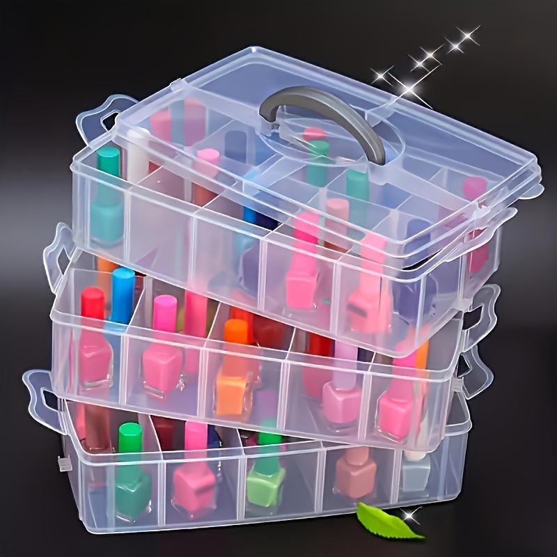 3-Tier Stackable Organizer Box with Compartments - Durable Plastic Storage for Kitchen, Bedroom, Jewelry & Crafts - Snap Design, Versatile Storage Box