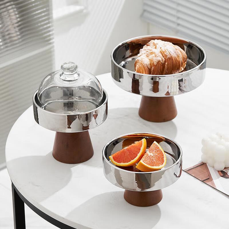 Nordic Ceramic High-Foot Serving Tray with Lid