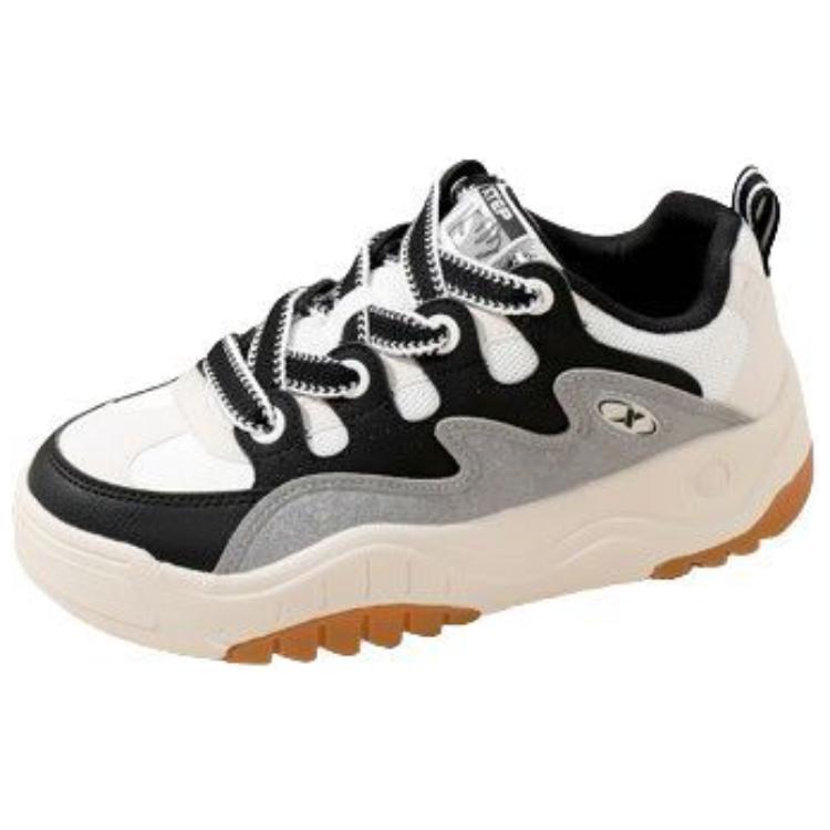 Xtep Comfortable Trendy Slip-Resistant Wear-Resistant Waterproof Low-Top Sneakers Women sneakers White Black Gray 976418310042-4 35