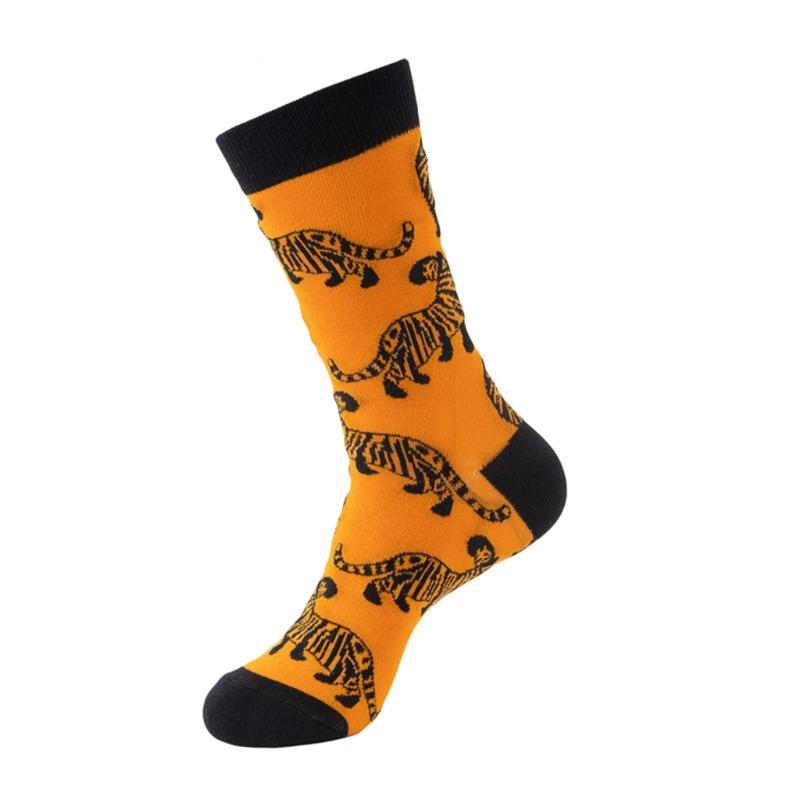 Men's Funny Skull Crew Socks Cartoon Alien Design Cotton Casual Socks Halloween Sock for Hip Hop Parties