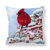 New Christmas Cushion Cover Print Robin Bird Pillow Navidad Gift Pillowcase Decoration