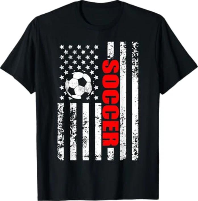 US American Flag Soccer Patriotic Soccer T-Shirt 3XL