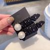 Pearl Fabric Polka Dot Hair Clip Oval Barrette for Women Side Bangs Clip Durable Hairpin for Everyday Use