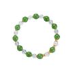 Fresh Natural Hetian Jade & White Crystal Bracelet with 925 Silver Spacers
