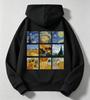 Best-selling Classic Art Painting, 9-panel Patterned Checkered Print Casual Long-sleeved Hooded Children's Pullover Shirt