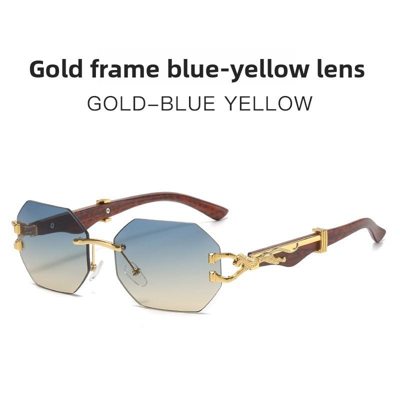 Leopard Pattern Vintage Wooden Frame Sunglasses With Uv400 Protection For Fashion And Driving