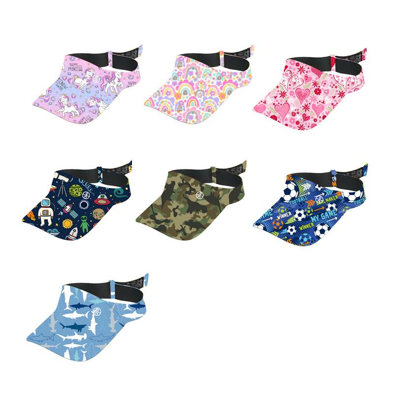Kids Empty Top Sun Visor 58g UPF50+ Foldable Adjustable Washable for Sports