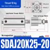 Adjustable Stroke Pneumatic Thin Cylinder - Piston Rod Sizes: 16/20/25/32/40/63