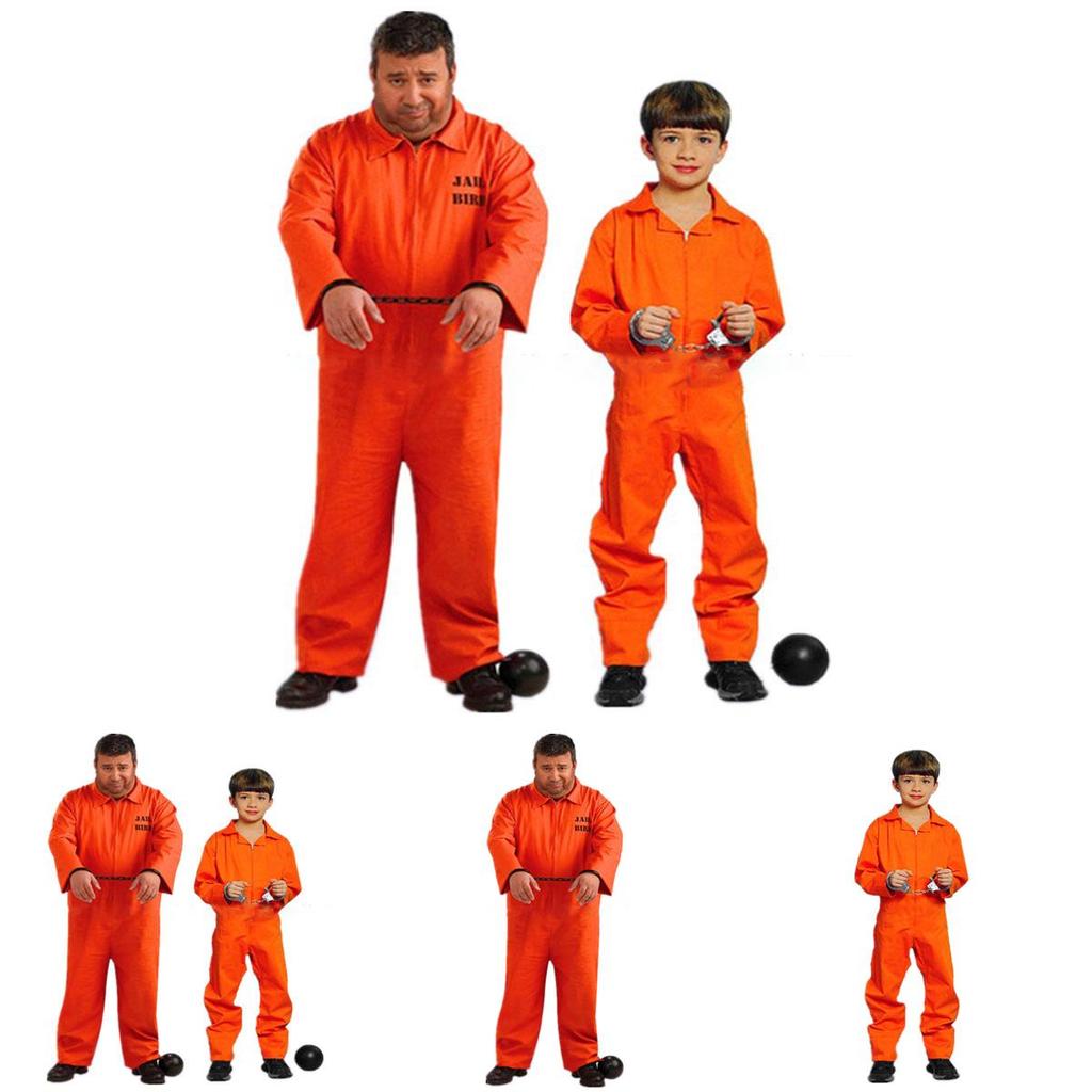 תלבושת אסיר כתום יוקרתית לגברים למסיבות רווקים