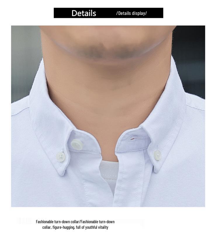Men's Slim-Fit Long-Sleeve Oxford Shirt - Spring/Autumn Casual & Breathable
