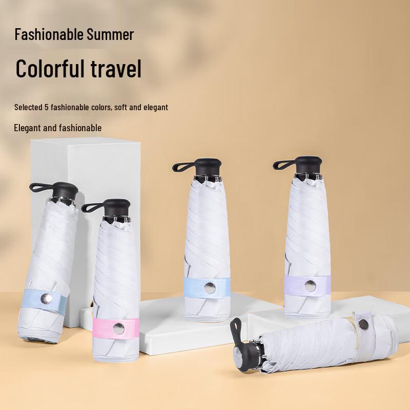 Nanqiao NQ-276 Ultraleichter 5-fach Mini-Taschen-Sonnenschirm/Regenschirm