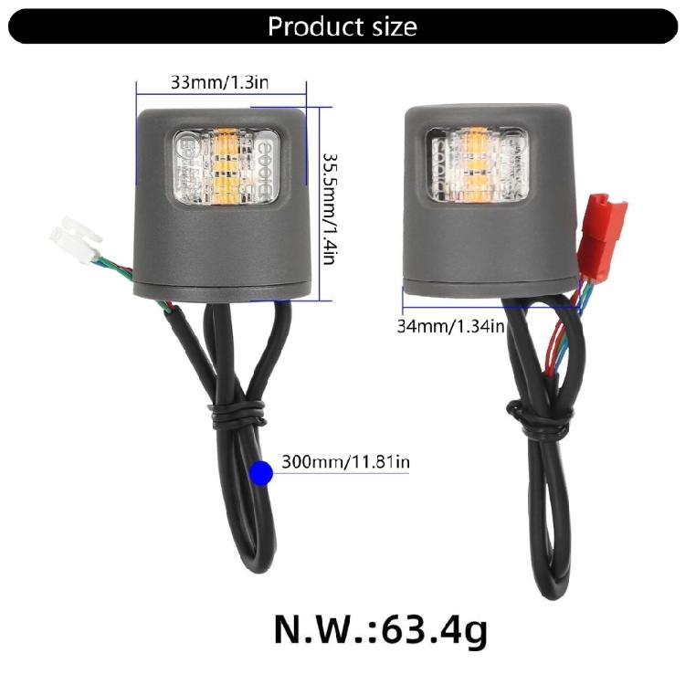 Quick Install Handlebar Direction Indicator For Electric Scooters Weatherproof ABS Housing Night Driving