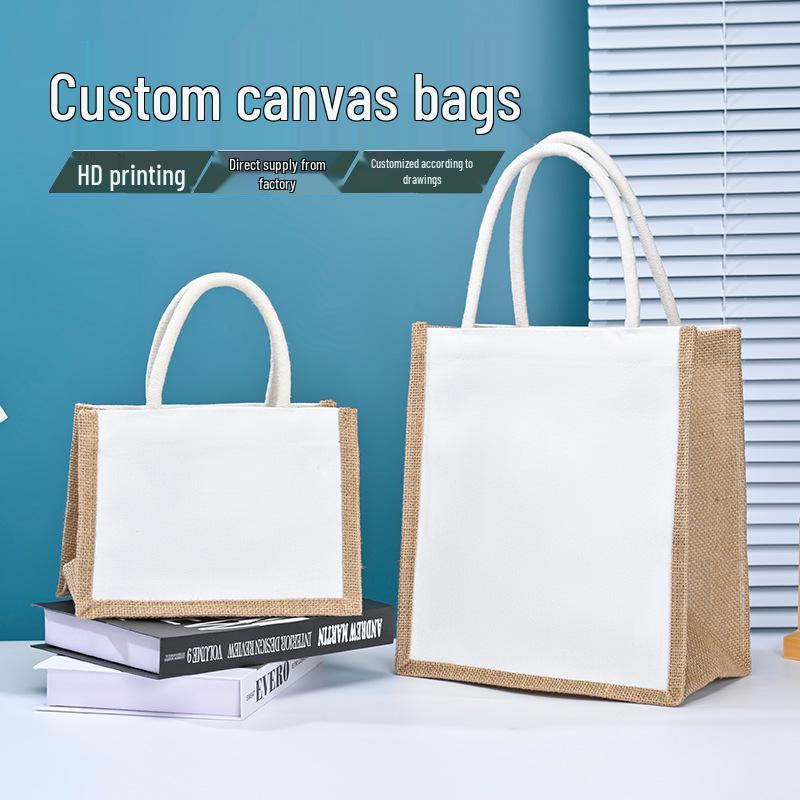 Waterproof Canvas & Linen Handheld Tote Bag - Fashionable & Blank Design