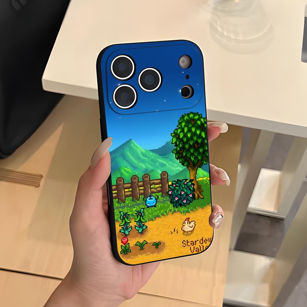 

Чехол для телефона с игрой S-Stardew V-Valley Для IPhone 17 Air 16 E Pro Max 15 14 13 Mini 12 Pro 11 Max Plus Черный Мягкий чехол iPhone 12 Mini