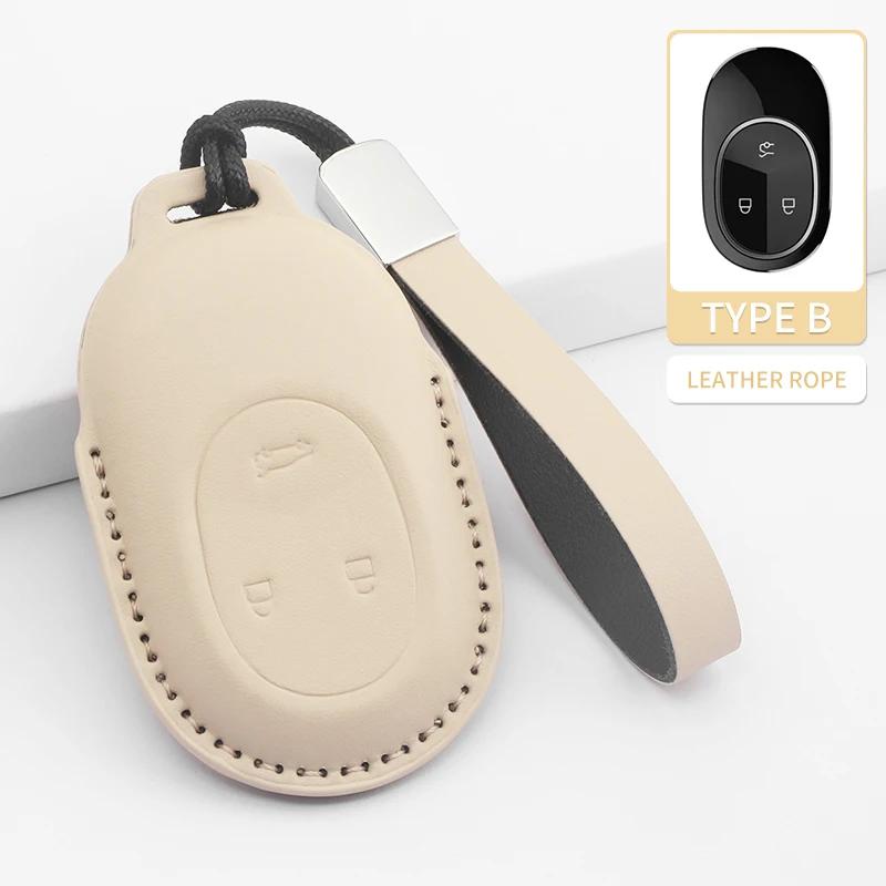 Car Remote Key Case Cover Shell Fob for Wei Lai NIO ET5 ET7 ES7 EC7 ES6 ES8 2018-2025 PU Keychain Car Styling Accessories