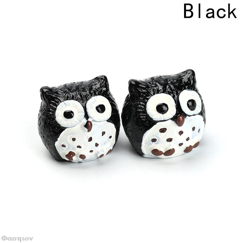 Mini Owl Figurine Crafts Miniatures Resin Owl Ornament Family Micro Landscape Decoration Figurines For Home Decor Owl Accessorie