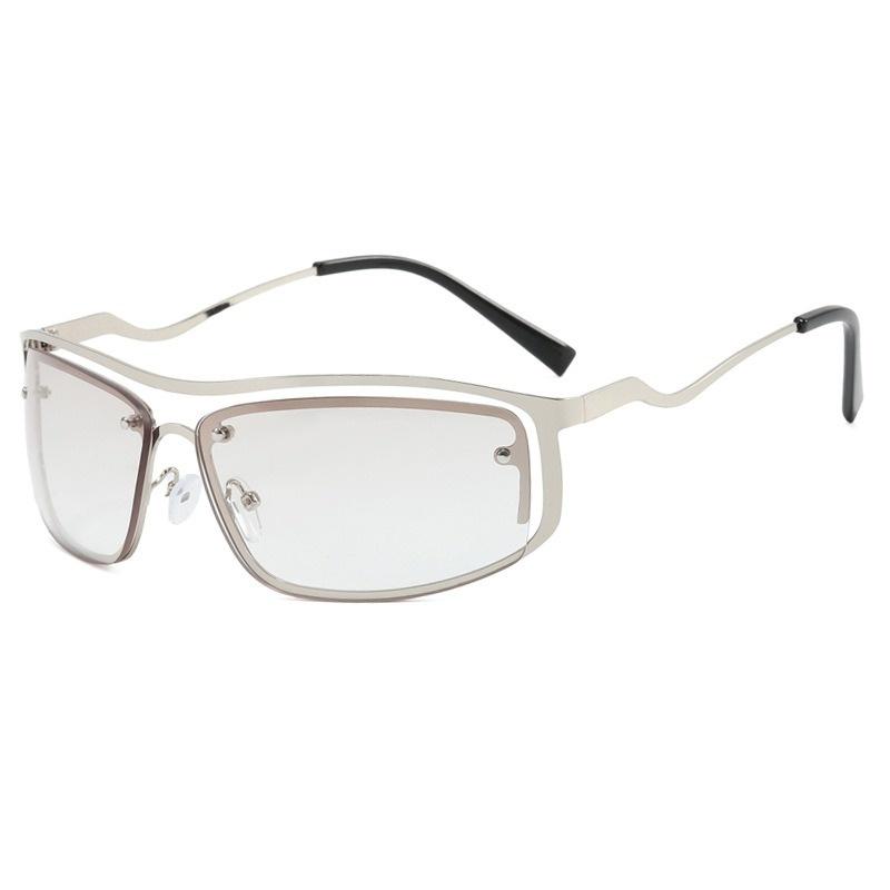 Metal Rivet Y2K Sunglasses Women Men Brand Designer Fashion Retro Punk Gradient Goggle Sun Glasses Mirror Shades for Female