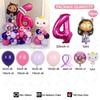 58pcs Cute Gabby Dollhouse Cats Theme Balloon Children's Birthday Party Decoration Latex Foil Ball Girl Gabby's Doll Balloon Toy