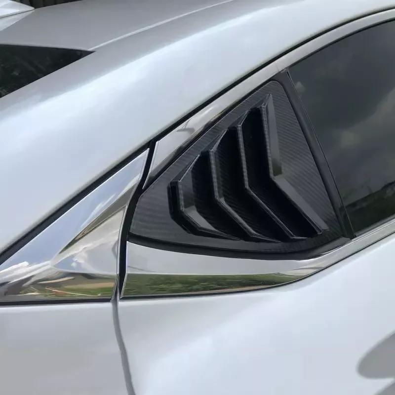 For Lexus ES250 ES350 ES300h 2019-2025 Car Rear Louver Window Side Shutter Cover Trim Sticker Vent Scoop ABS Carbon Fiber Auto